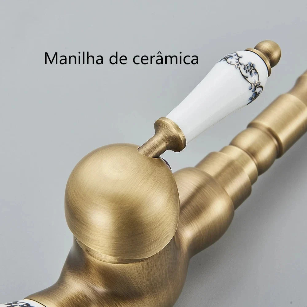 Torneira Monocomando Banheiro Antique Dourado Escovado Tipo 3