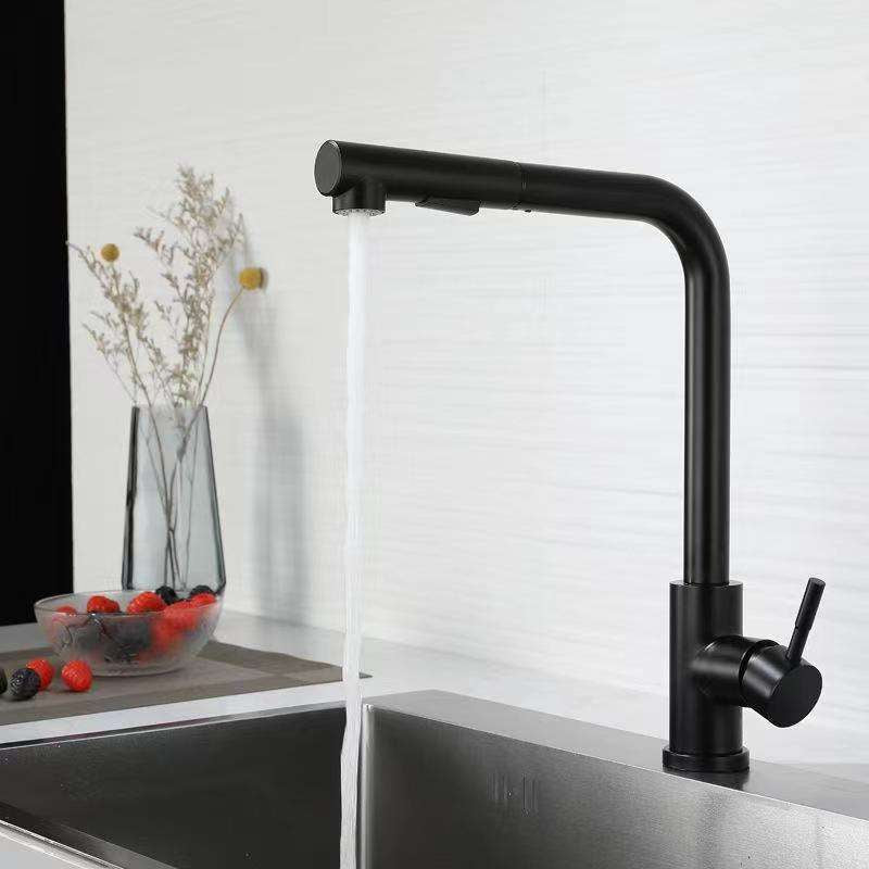 Torneira Gourmet Retratil 360 Monocomando Preto Fosco para Cozinha