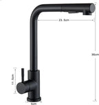Torneira Gourmet Retratil 360 Monocomando Preto Fosco para Cozinha