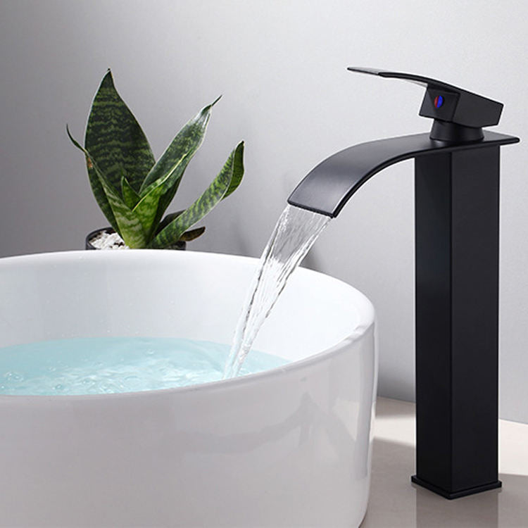 Torneira Banheiro Cascata Alta Metal Inox Monocomando 30cm