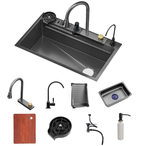 Kit Cuba Cozinha Gourmet Aço Inox Torneira Flexível