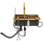 Cuba Pia Dourada Cozinha Gourmet Quadrada 75x45cm Aço Inoxidável 304 Com Acessórios Completos