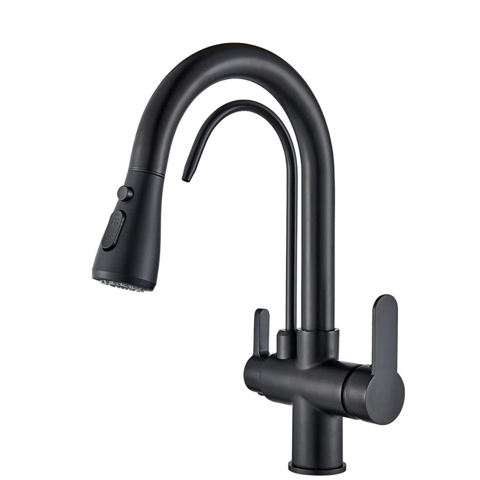 Torneira Com Filtro Para Cozinha Preta Gourmet Monocomando