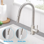 Torneira Monocomando para Cozinha Touch 360 Níquel Escovado
