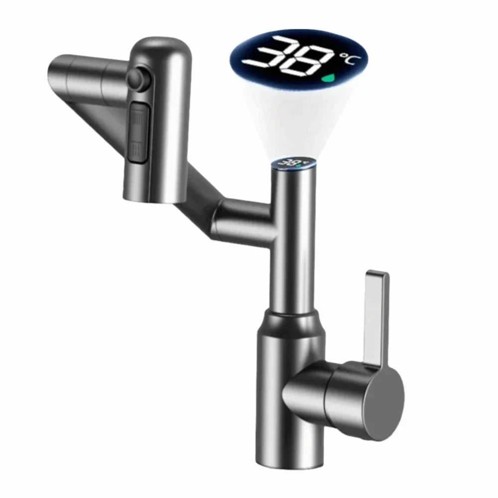 Torneira Monocomando Para Banheiro Com Rotação 360 e Display Digital Modelo Axis Elite