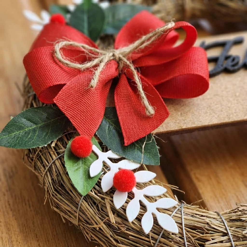 Guirlanda de Natal Luxo Decorada 30cm para Porta