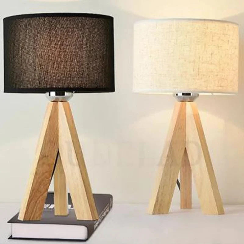 Luminária de Mesa em Madeira para Quarto e Escritório Aquavera