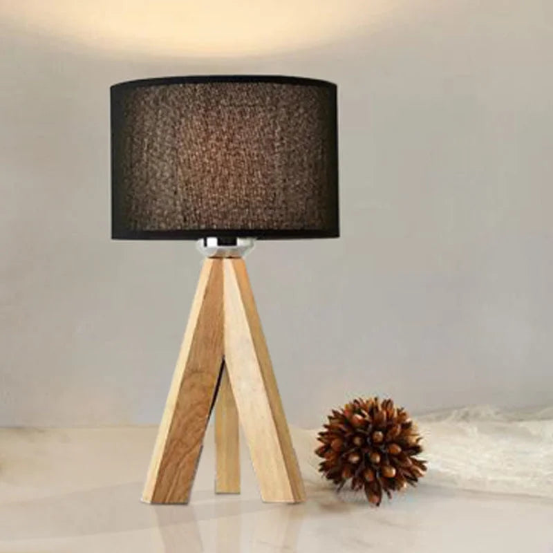 Luminária de Mesa em Madeira para Quarto e Escritório Aquavera