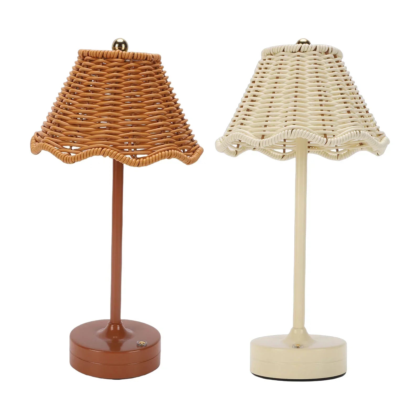 Luminária de Mesa Rattan Rotin sem Fio Brilho Ajustável Aquavera