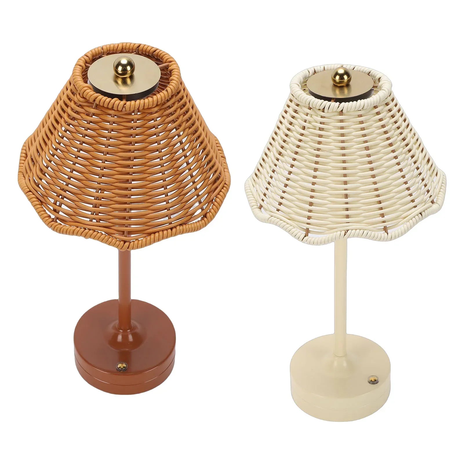 Luminária de Mesa Rattan Rotin sem Fio Brilho Ajustável Aquavera