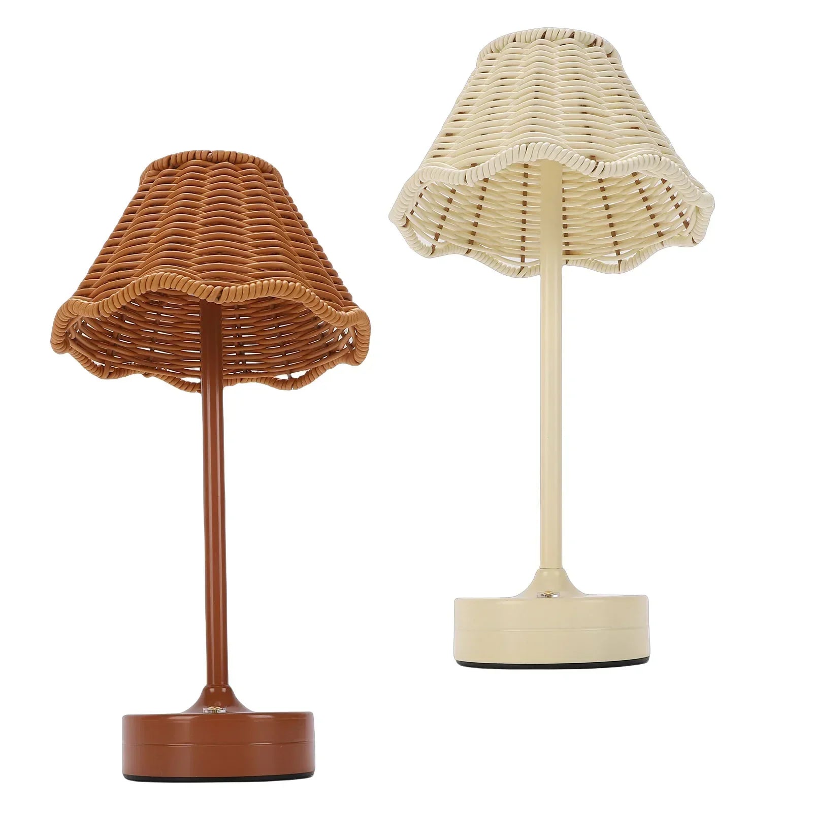 Luminária de Mesa Rattan Rotin sem Fio Brilho Ajustável Aquavera