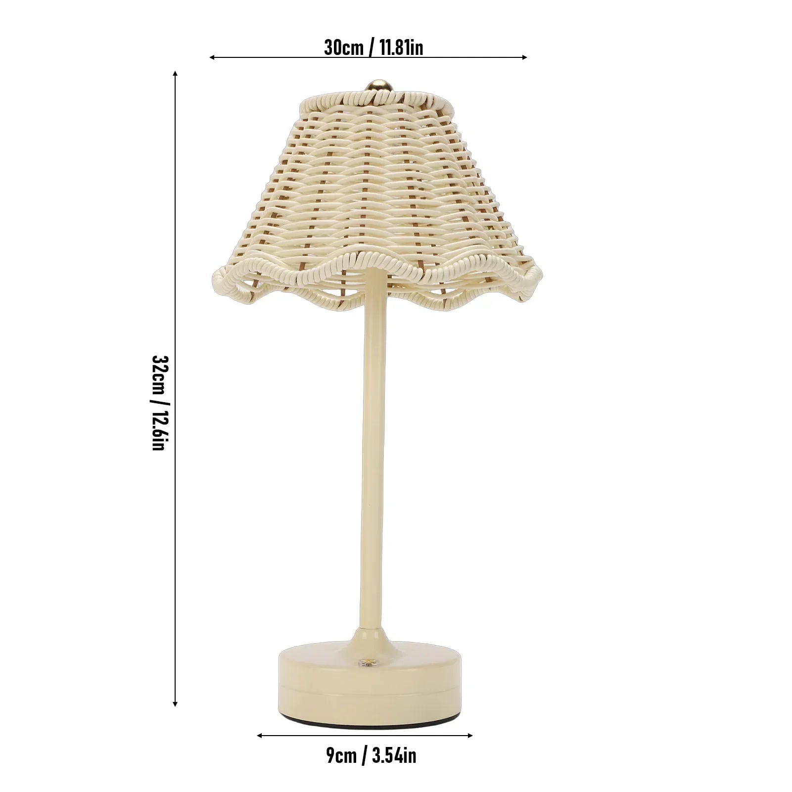 Luminária de Mesa Rattan Rotin sem Fio Brilho Ajustável Aquavera