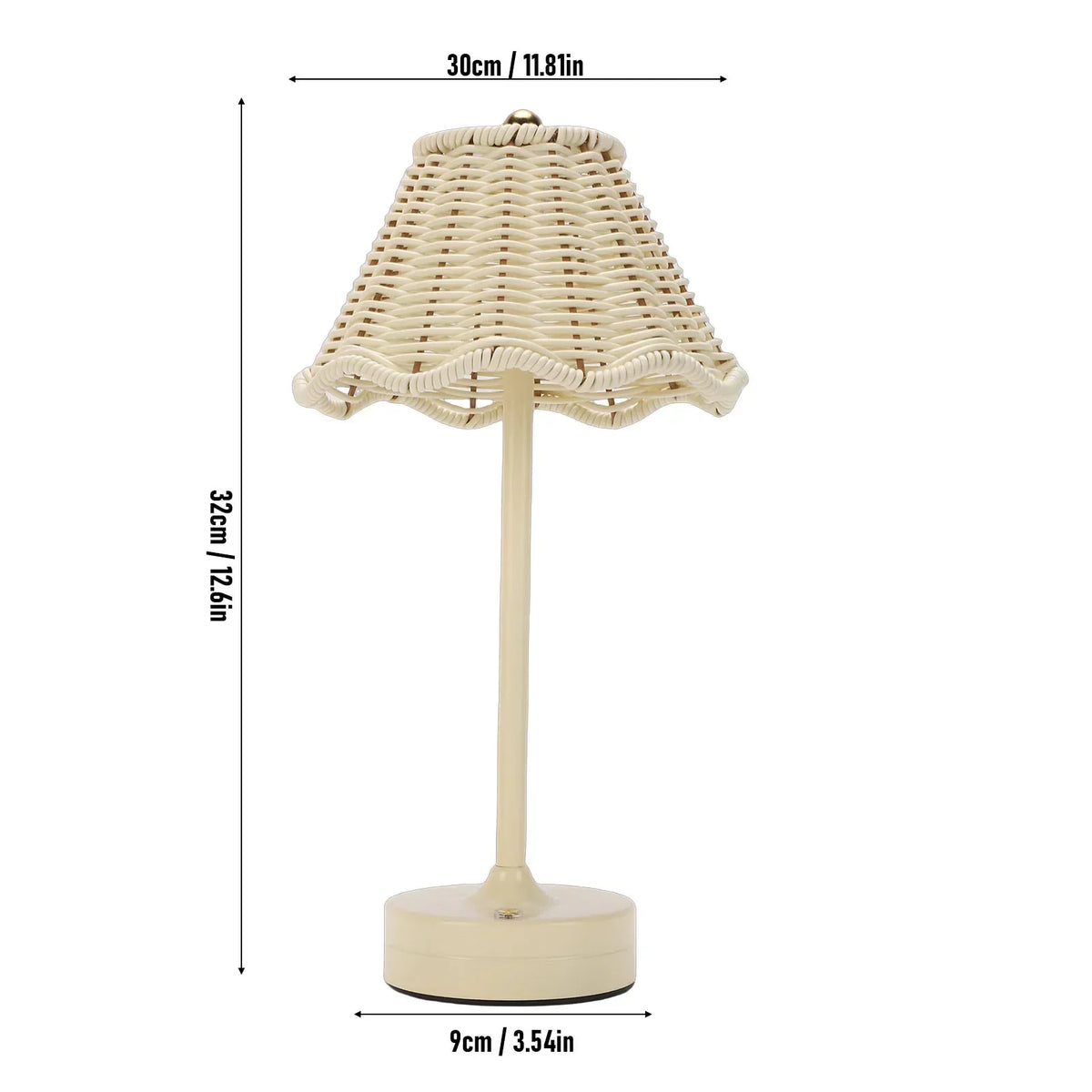 Luminária de Mesa Rattan Rotin sem Fio Brilho Ajustável Aquavera