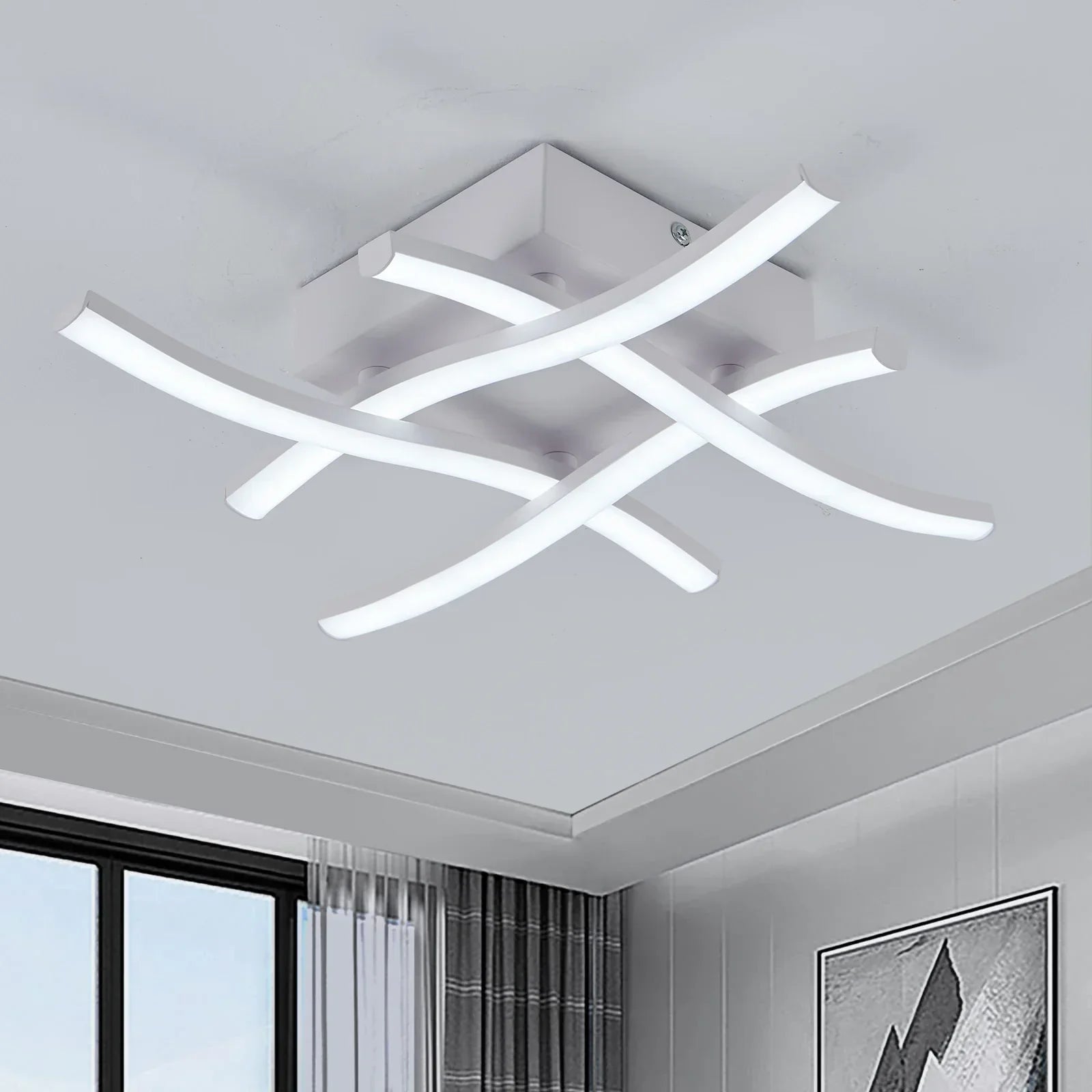 Luminária Led com Design Curvo 3 Cores para Sala e Quarto Aquavera