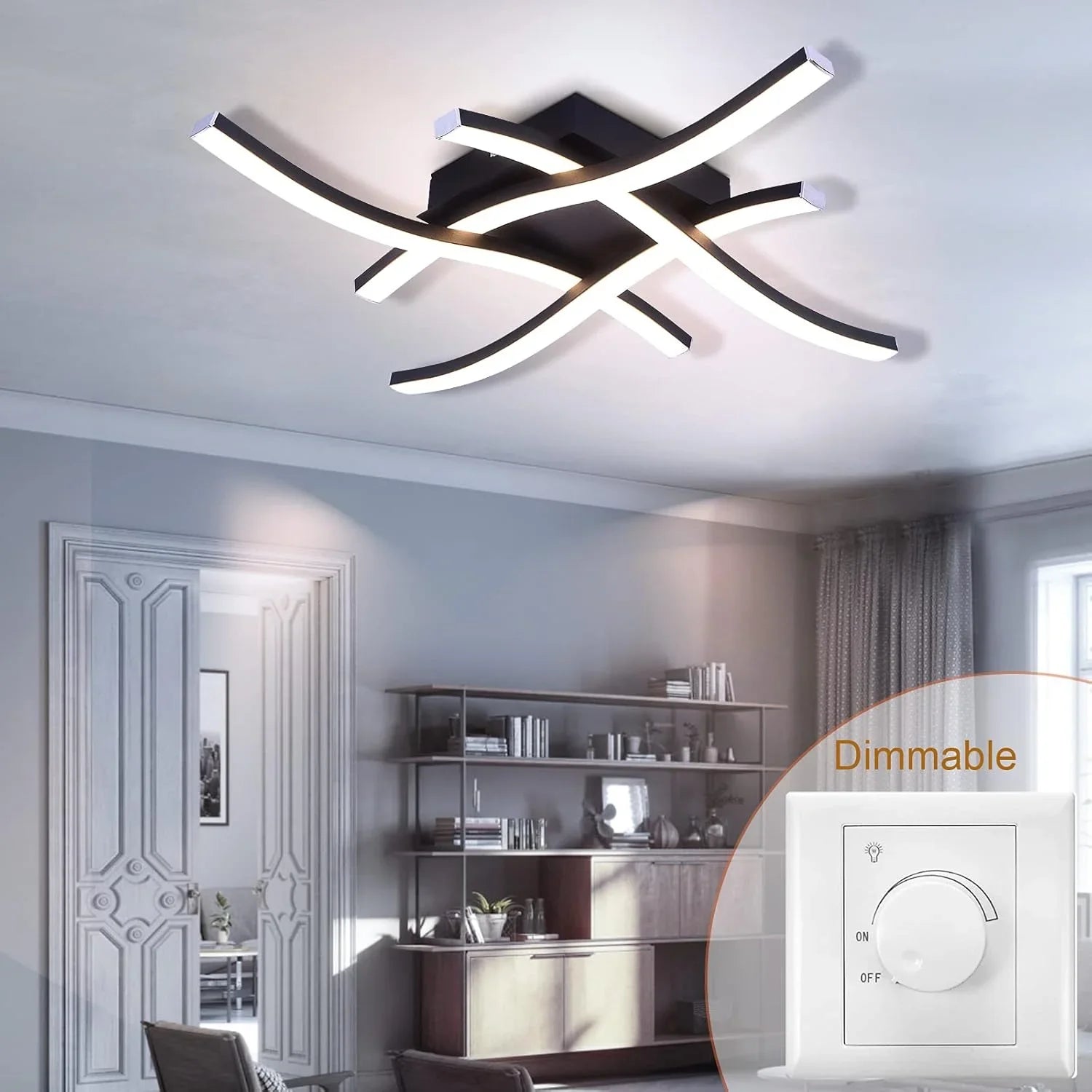 Luminária Led com Design Curvo 3 Cores para Sala e Quarto Aquavera