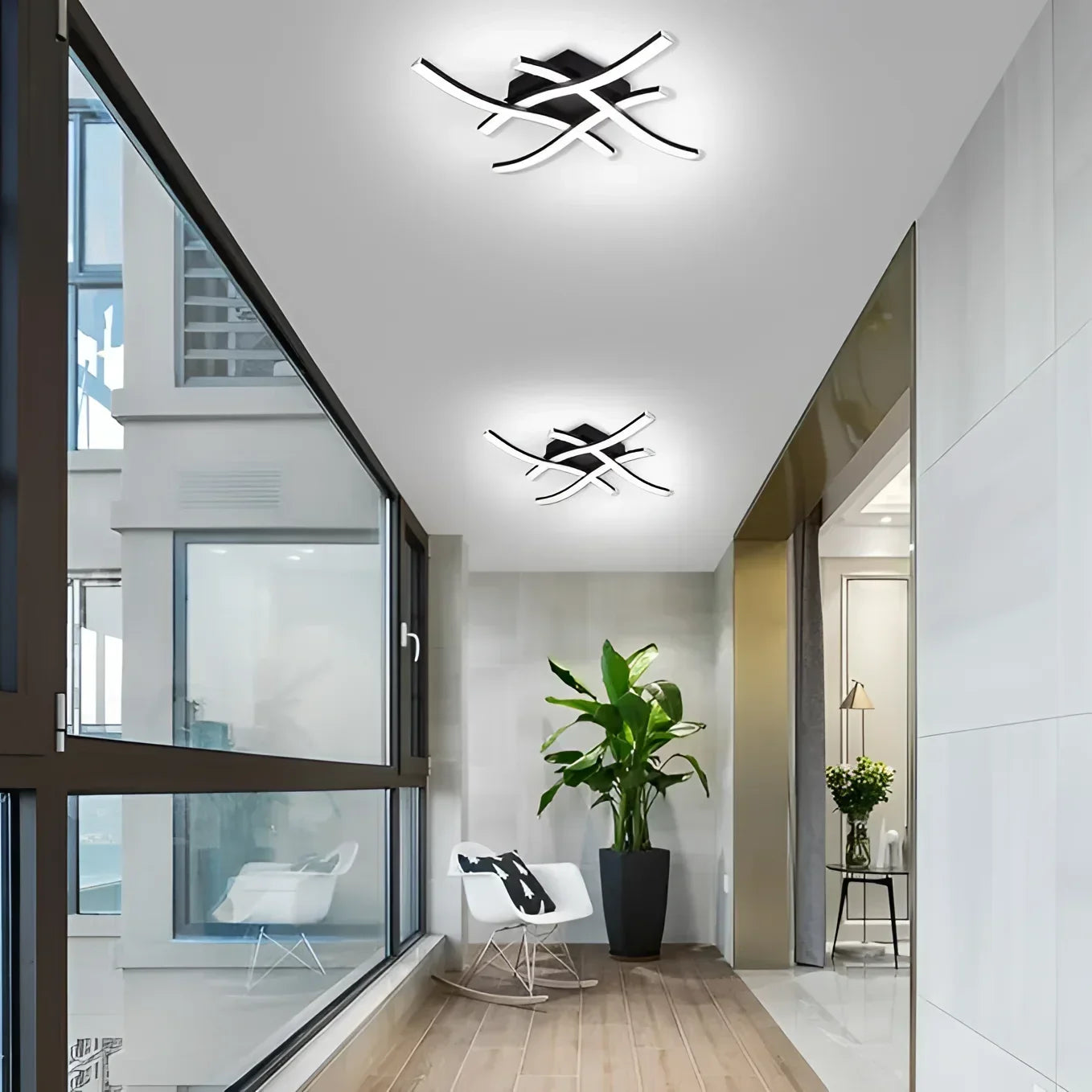 Luminária Led com Design Curvo 3 Cores para Sala e Quarto Aquavera