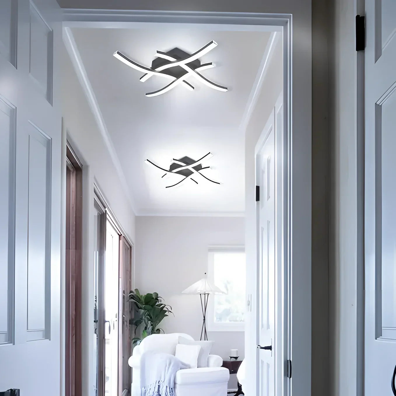 Luminária Led com Design Curvo 3 Cores para Sala e Quarto Aquavera