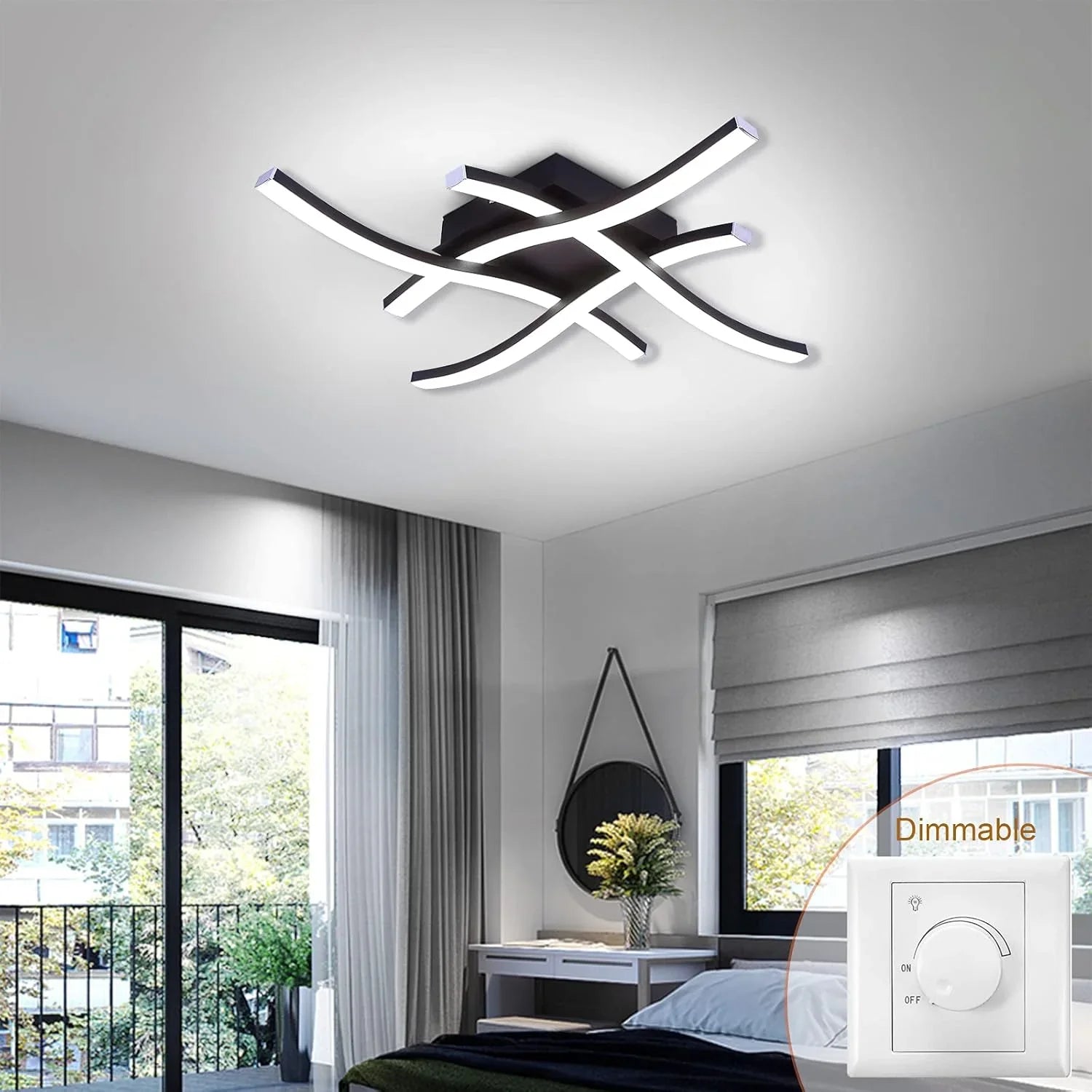 Luminária Led com Design Curvo 3 Cores para Sala e Quarto Aquavera