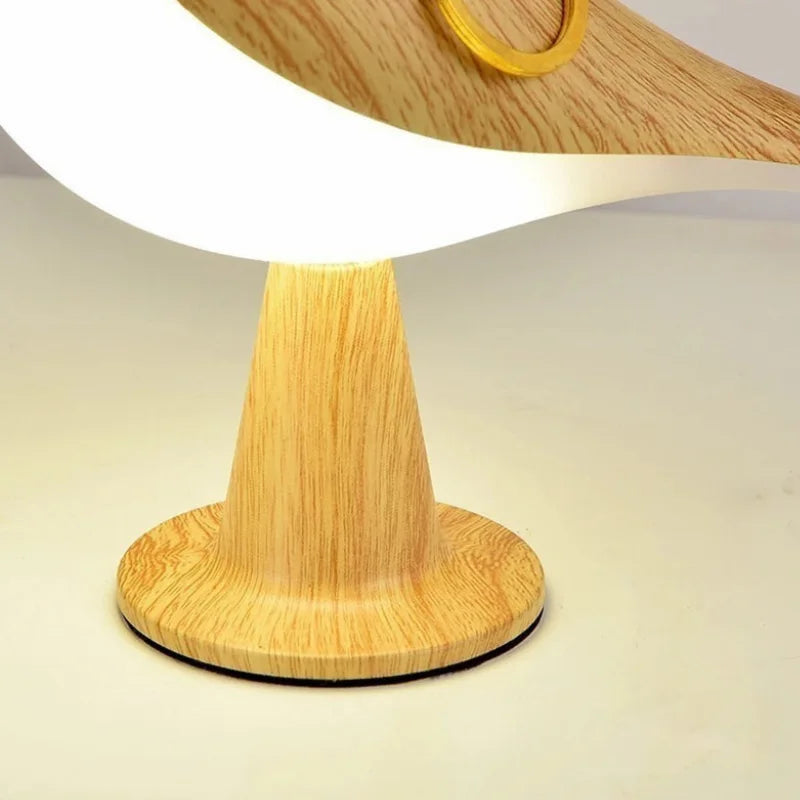 Luminária Led de Madeira Pássaro com Toque para Quarto Aquavera