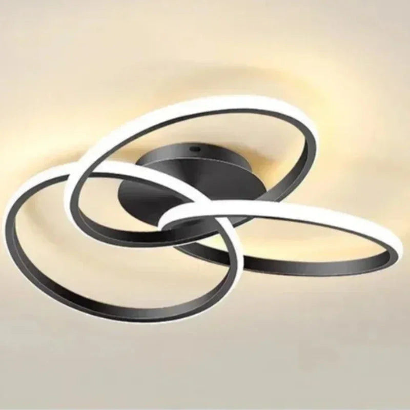 Luminária Led Trefoil Regulável Preta Branca e Dourada para Sala Aquavera