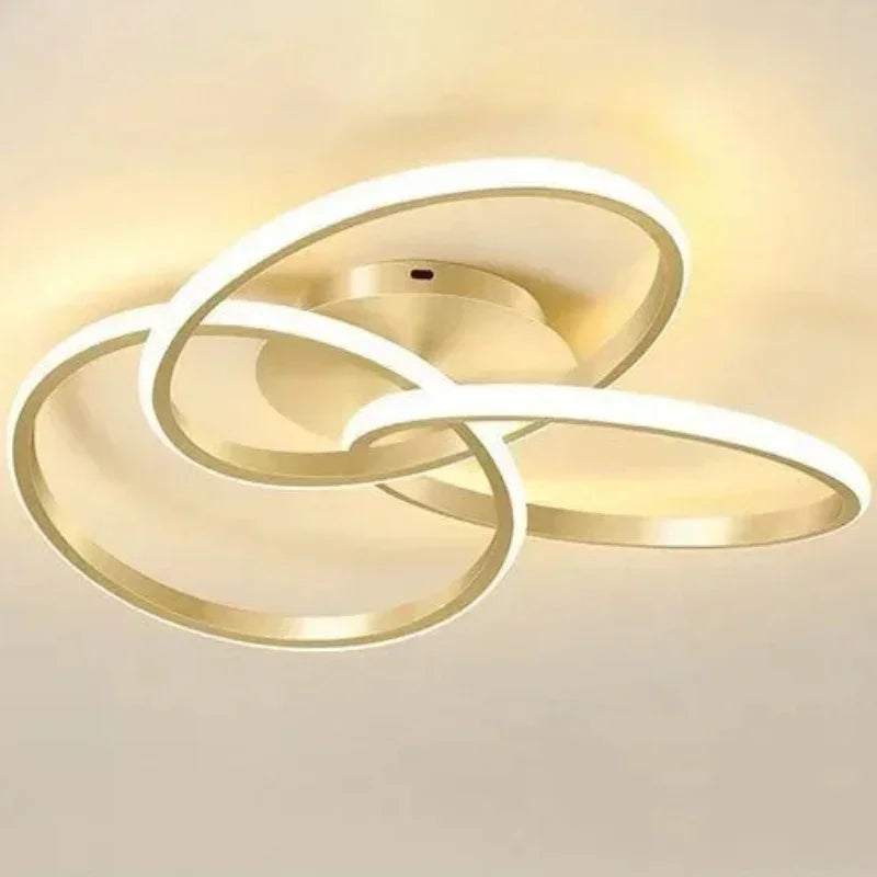Luminária Led Trefoil Regulável Preta Branca e Dourada para Sala Aquavera