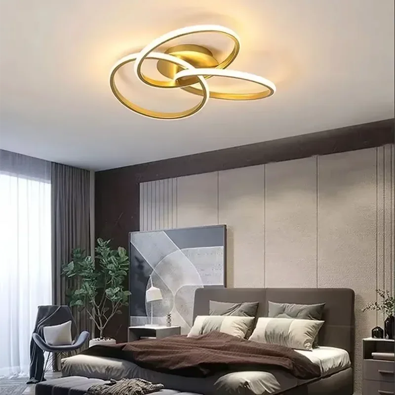 Luminária Led Trefoil Regulável Preta Branca e Dourada para Sala Aquavera