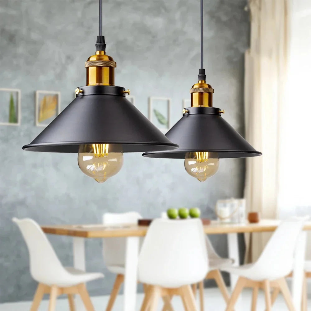 Luminária Pendente de Ferro Preto Vintage Estilo Nórdico para Decoração Aquavera