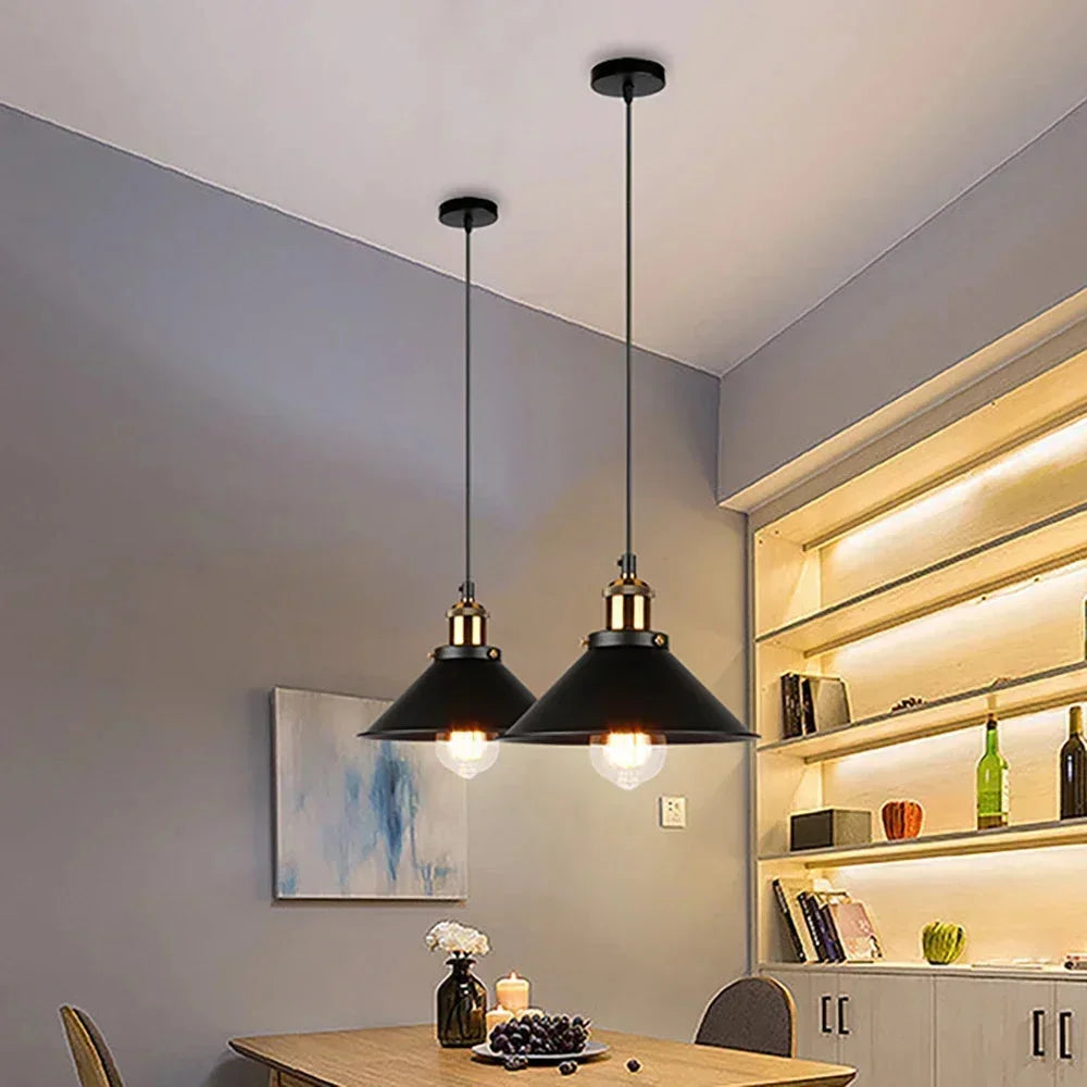 Luminária Pendente de Ferro Preto Vintage Estilo Nórdico para Decoração Aquavera