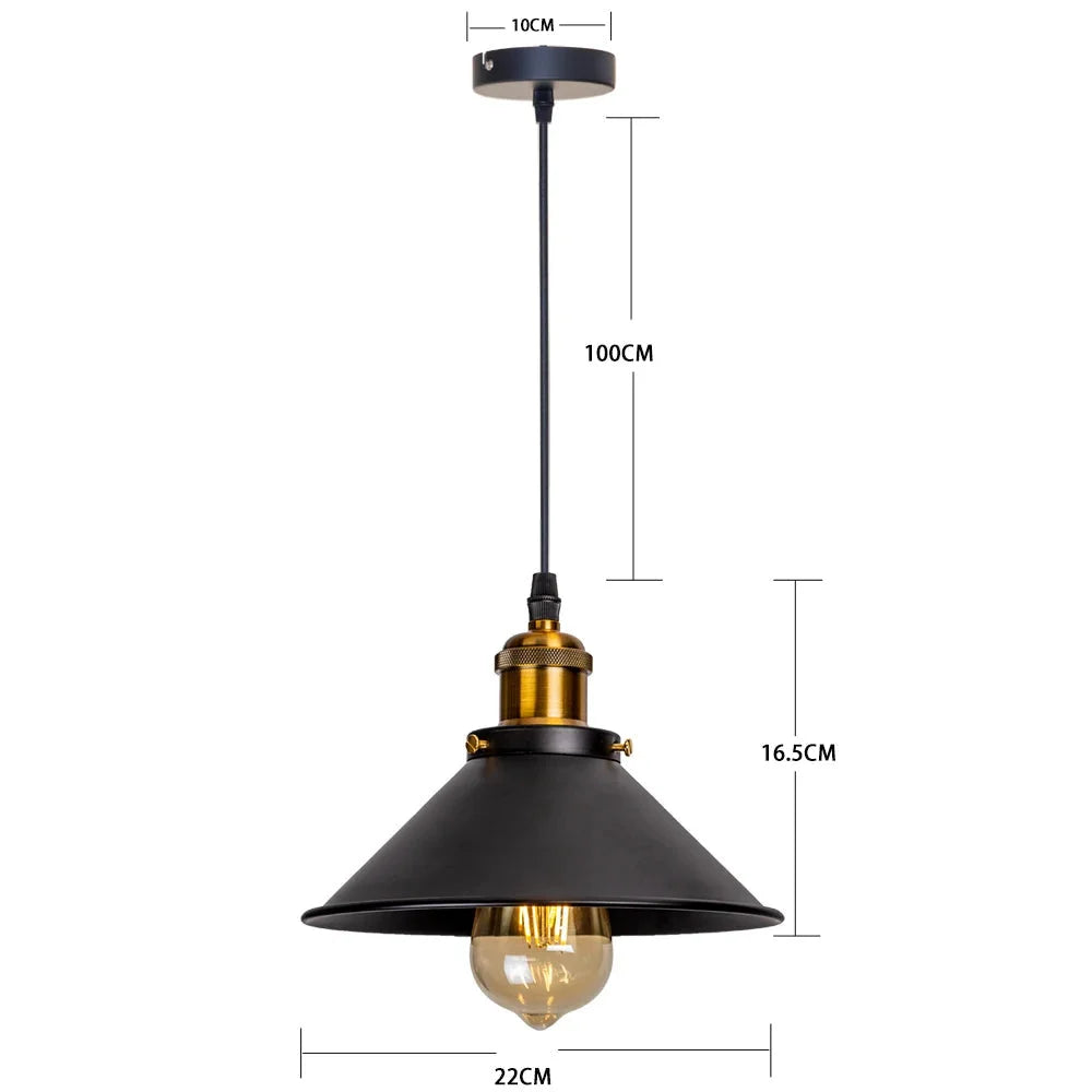 Luminária Pendente de Ferro Preto Vintage Estilo Nórdico para Decoração Aquavera