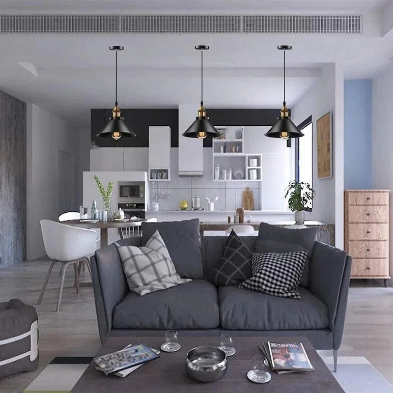 Luminária Pendente de Ferro Preto Vintage Estilo Nórdico para Decoração Aquavera