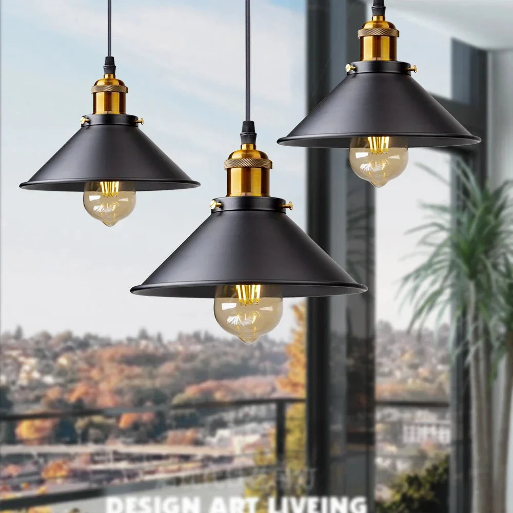 Luminária Pendente de Ferro Preto Vintage Estilo Nórdico para Decoração Aquavera