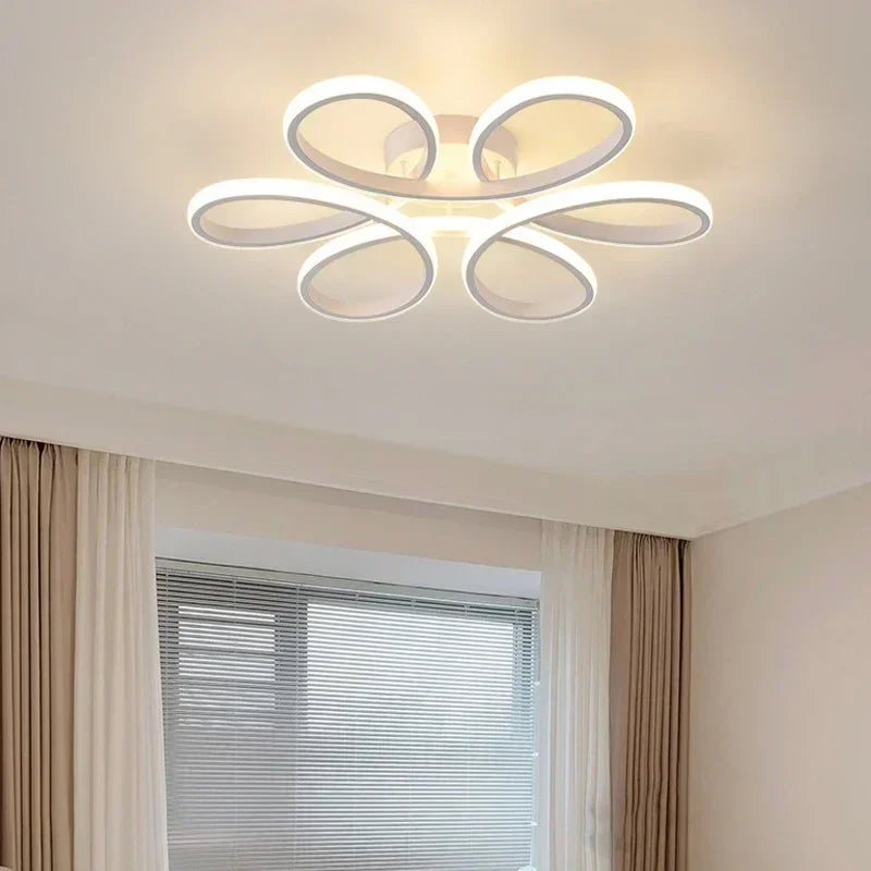 Lustre de Teto em Alumínio com Design Floral para Sala e Quarto Aquavera
