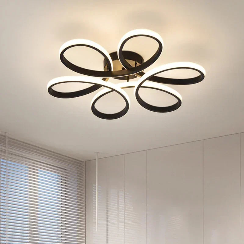 Lustre de Teto em Alumínio com Design Floral para Sala e Quarto Aquavera