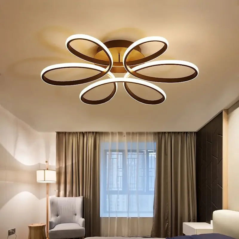 Lustre de Teto em Alumínio com Design Floral para Sala e Quarto Aquavera