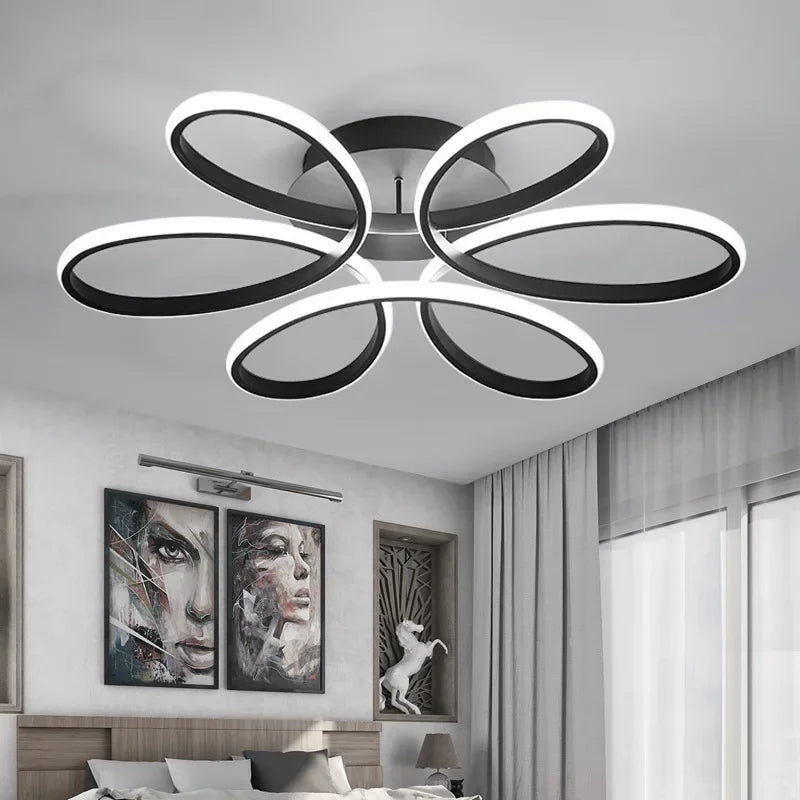Lustre de Teto em Alumínio com Design Floral para Sala e Quarto Aquavera