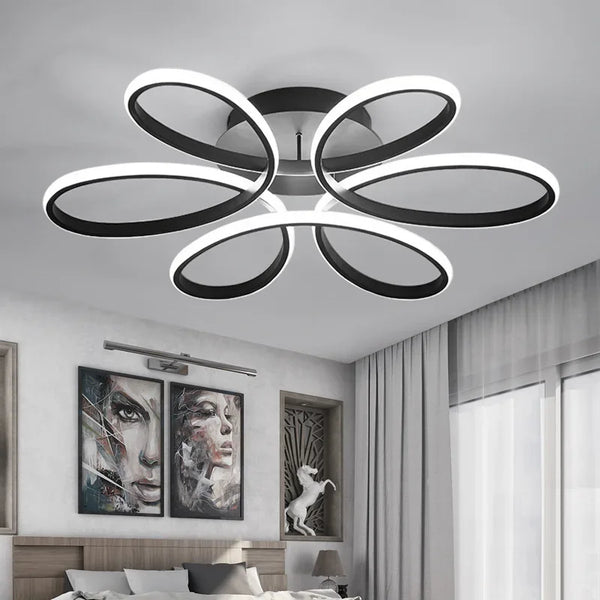 Lustre de Teto em Alumínio com Design Floral para Sala e Quarto Aquavera