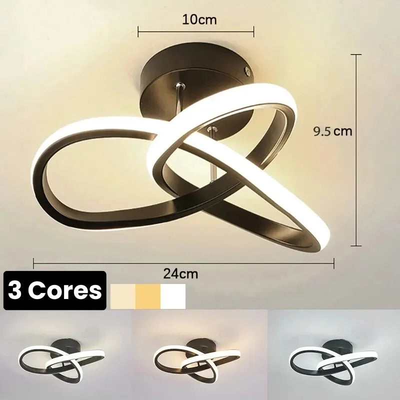 Lustre Led de Teto com 3 Cores para Quarto e Sala de Jantar Aquavera