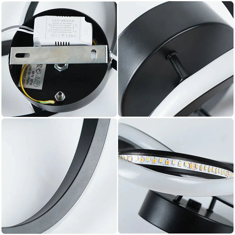 Lustre Led de Teto com 3 Cores para Quarto e Sala de Jantar Aquavera