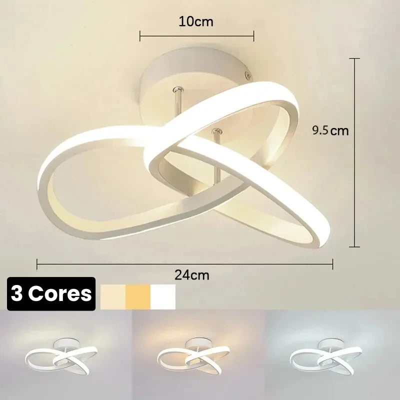 Lustre Led de Teto com 3 Cores para Quarto e Sala de Jantar Aquavera