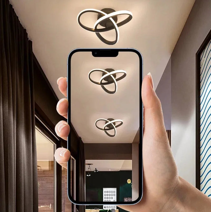 Lustre Led de Teto com 3 Cores para Quarto e Sala de Jantar Aquavera