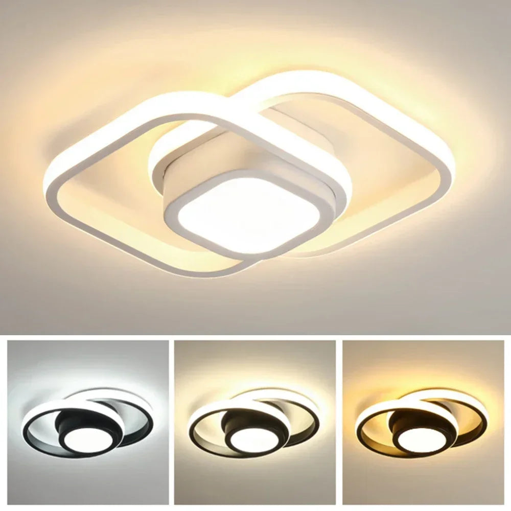 Lustre Led de Teto Moderno com 3 Cores para Quarto e Sala Aquavera