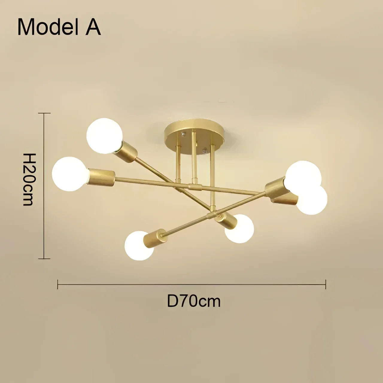 Lustre Led Nórdico Preto e Dourado para Quarto e Sala Aquavera