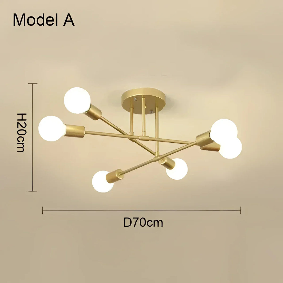 Lustre Led Nórdico Preto e Dourado para Quarto e Sala Aquavera