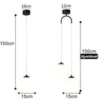 Lustre Pendente de Vidro com Led para Sala e Quarto Aquavera