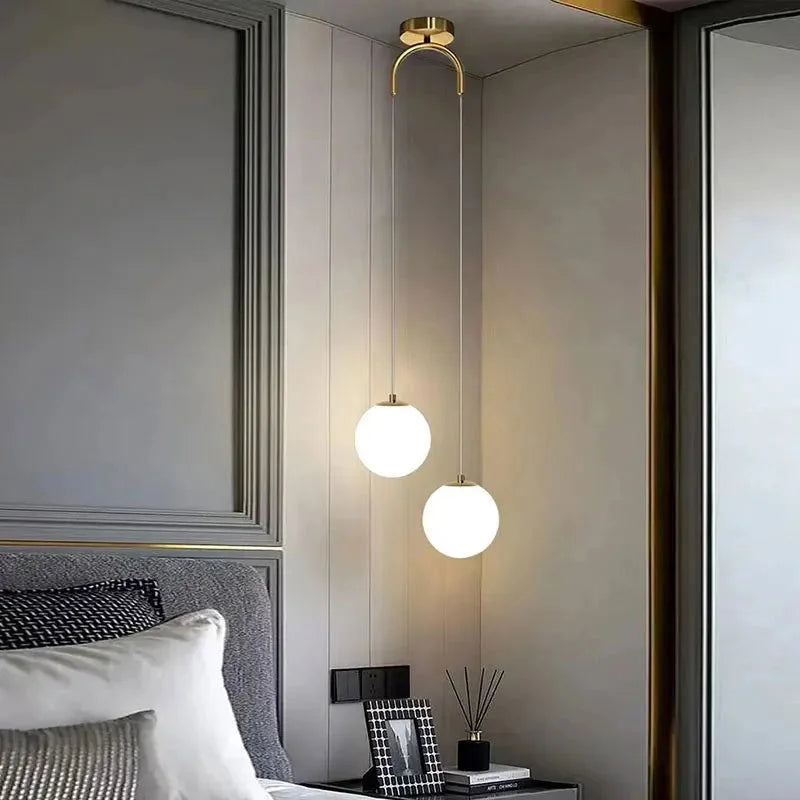 Lustre Pendente de Vidro com Led para Sala e Quarto Aquavera
