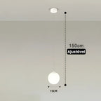 Lustre Pendente de Vidro com Led para Sala e Quarto Aquavera