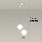Lustre Pendente de Vidro com Led para Sala e Quarto Aquavera