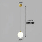 Lustre Pendente de Vidro com Led para Sala e Quarto Aquavera