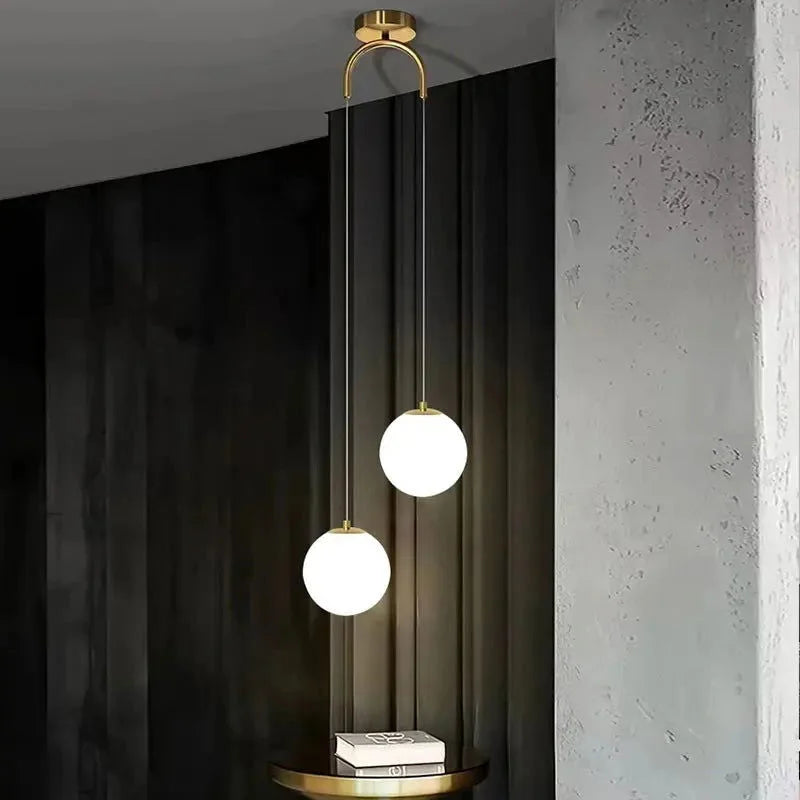 Lustre Pendente de Vidro com Led para Sala e Quarto Aquavera