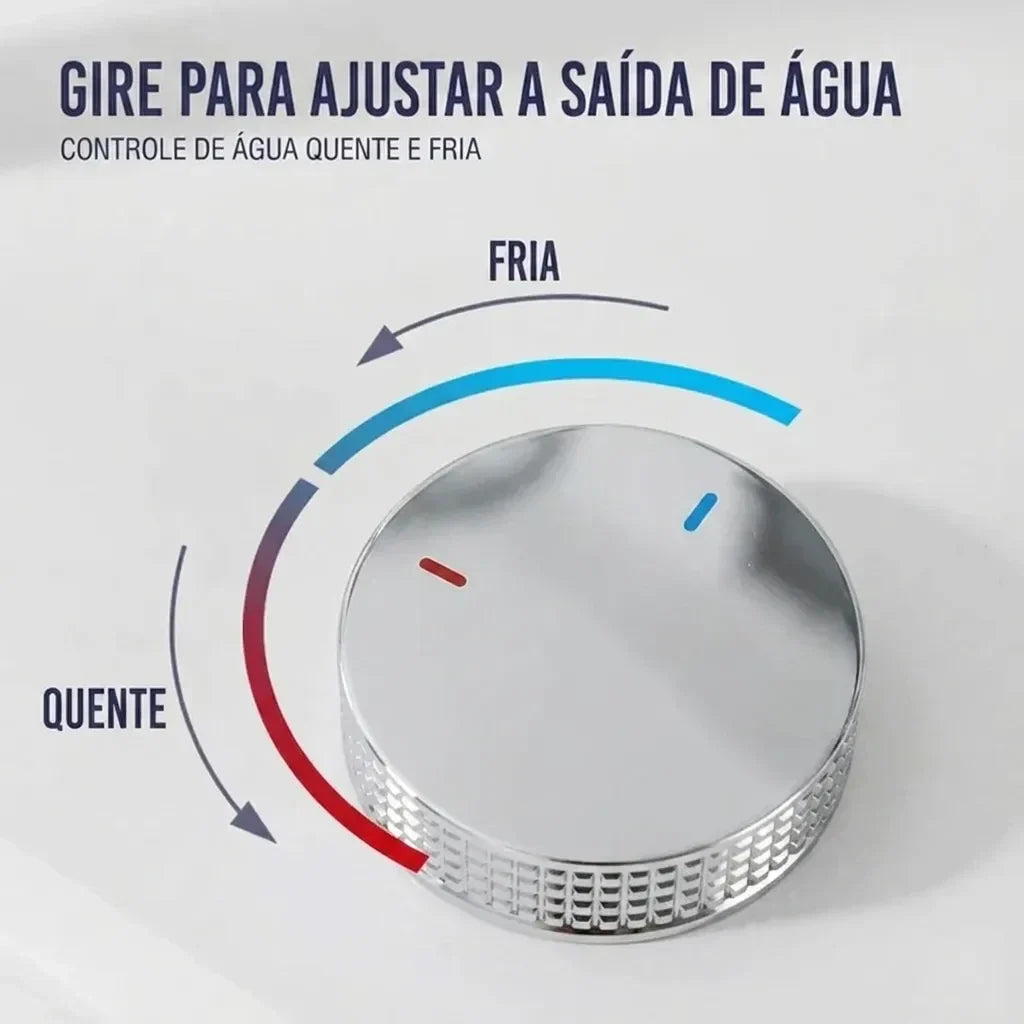 Torneira Misturador Banheiro Cascata Bancada 360° Aço Inox 2 Furos Cromada Brilhante